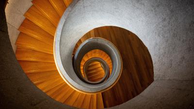 Stairs twisting spiral 4k wallpaper
