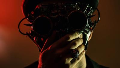 Steampunk glasses hat 4k wallpaper