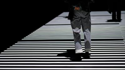 Striped pants road 4k wallpaper