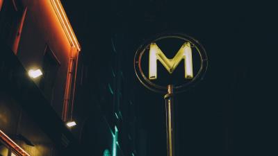 Subway sign letter backlight 4k wallpaper