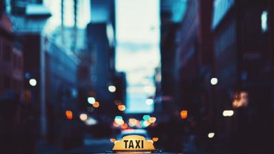Taxi town inscription 4k wallpaper