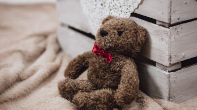 Teddy bear toy bow 4k wallpaper