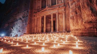 Temple rock candles 4k wallpaper