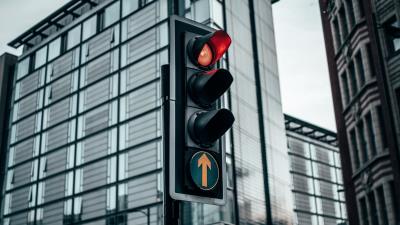 Traffic light signal red 4k wallpaper