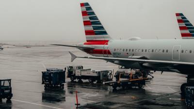 Airplane airport runway 4k wallpaper