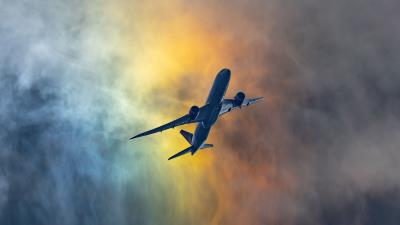 Airplane flight clouds 4k wallpaper