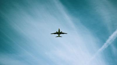 Airplane sky flight clouds image 4k wallpaper