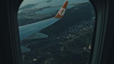 Airplane wing porthole 4k wallpaper