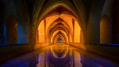 Arch architecture symmetry 4k wallpaper