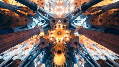 Architecture interior ceiling 4k wallpaper