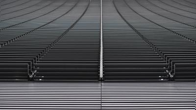 Architecture structure symmetry bw 4k wallpaper