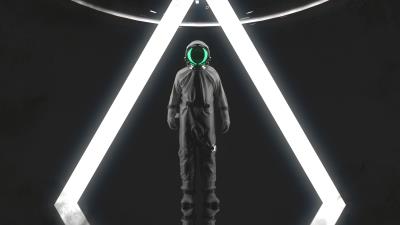 Astronaut spacesuit triangle 4k wallpaper