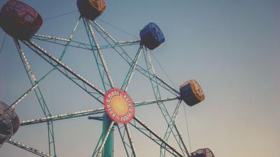 Attraction wheel carousel 4k wallpaper