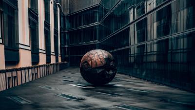 Ball architecture building 4k wallpaper