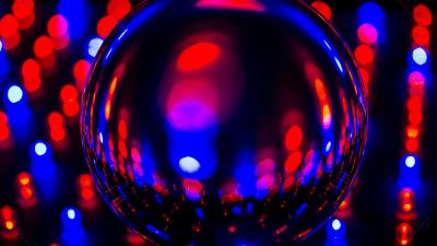 Ball neon glare 4k wallpaper