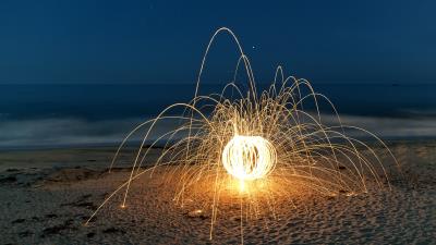 Ball sparks freezelight image 4k wallpaper