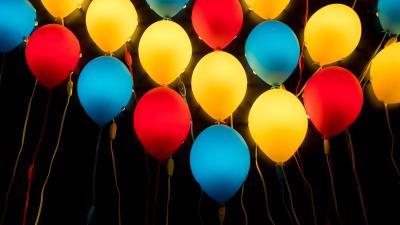 Balloons colorful lamps 4k wallpaper