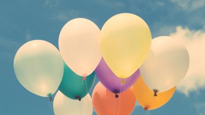 Balloons colorful sky 4k wallpaper
