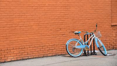 Bicycle parking wall 4k wallpaper