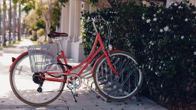Bicycle parking wheel 4k wallpaper