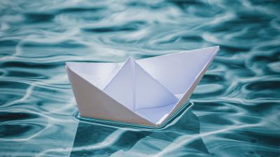 Boat origami paper image 4k wallpaper