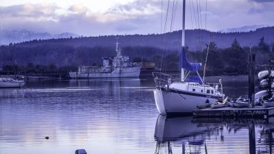 Boat port water 4k wallpaper