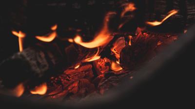 Bonfire fire coals 4k wallpaper