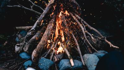 Bonfire fire sparks image 4k wallpaper