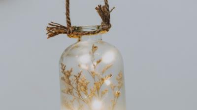 Bottle branch garland 4k wallpaper