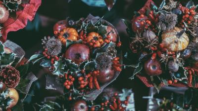 Bouquet fruit composition 4k wallpaper