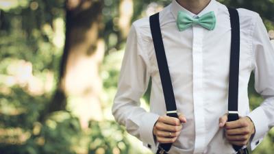 Boyfriend bridegroom attire suspenders 4k wallpaper