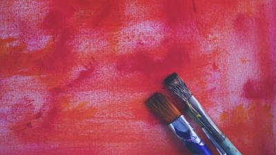 Brushes paint red 4k wallpaper