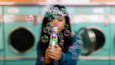 Bubbles colorful iridescent 4k wallpaper