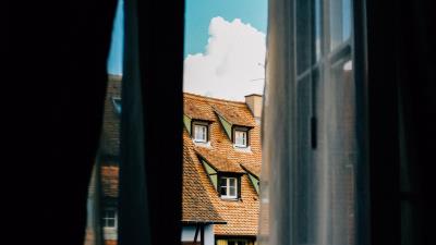 Building roof window 4k wallpaper
