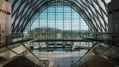 Building station stairs 4k wallpaper