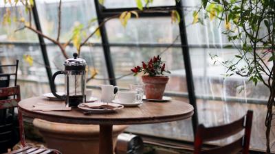 Cafe restaurant table interior design 4k wallpaper