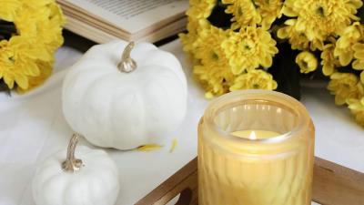 Candle book autumn 4k wallpaper