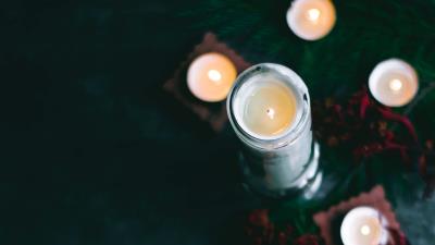 Candles branches decoration 4k wallpaper