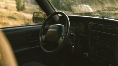 Car salon steering wheel 4k wallpaper