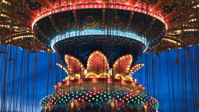 Carousel backlight attraction 4k wallpaper