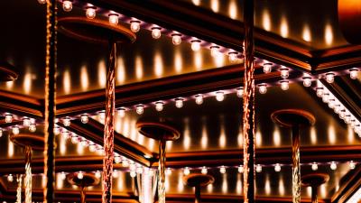 Carousel bulbs lights 4k wallpaper