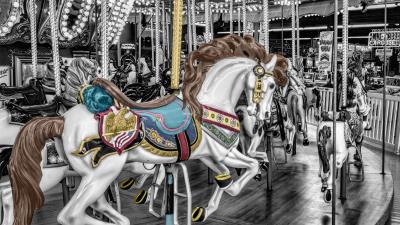 Carousel horse rotation 4k wallpaper