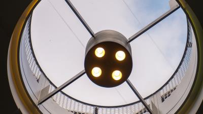 Ceiling lamp glow 4k wallpaper