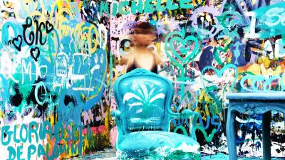 Chair colorful abstraction 4k wallpaper