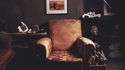 Chair vintage interior design 4k wallpaper