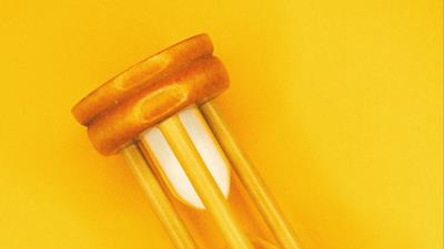 Clock hourglass yellow 4k wallpaper