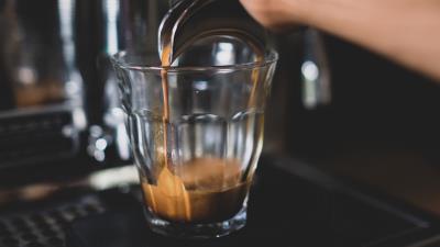 Coffee glass coffee machine 4k wallpaper