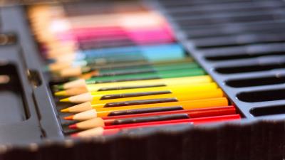 Colored pencils set multicolored 4k wallpaper