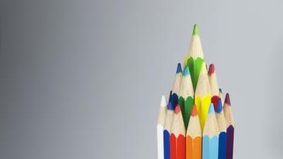 Colored pencils set sharpened image 4k wallpaper