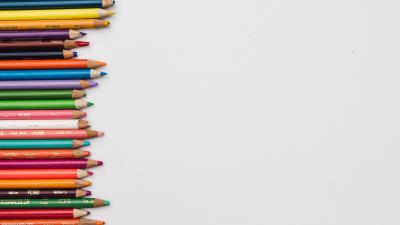 Colored pencils set sharpened picture 4k wallpaper